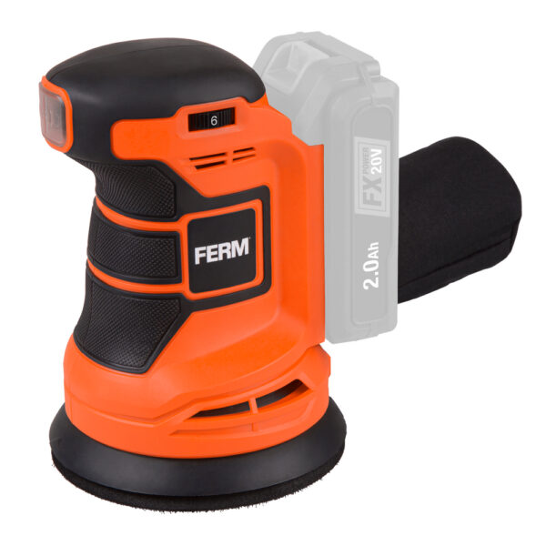 Aku ekscentrična brusilica FERM 20V SOLO ESM1014